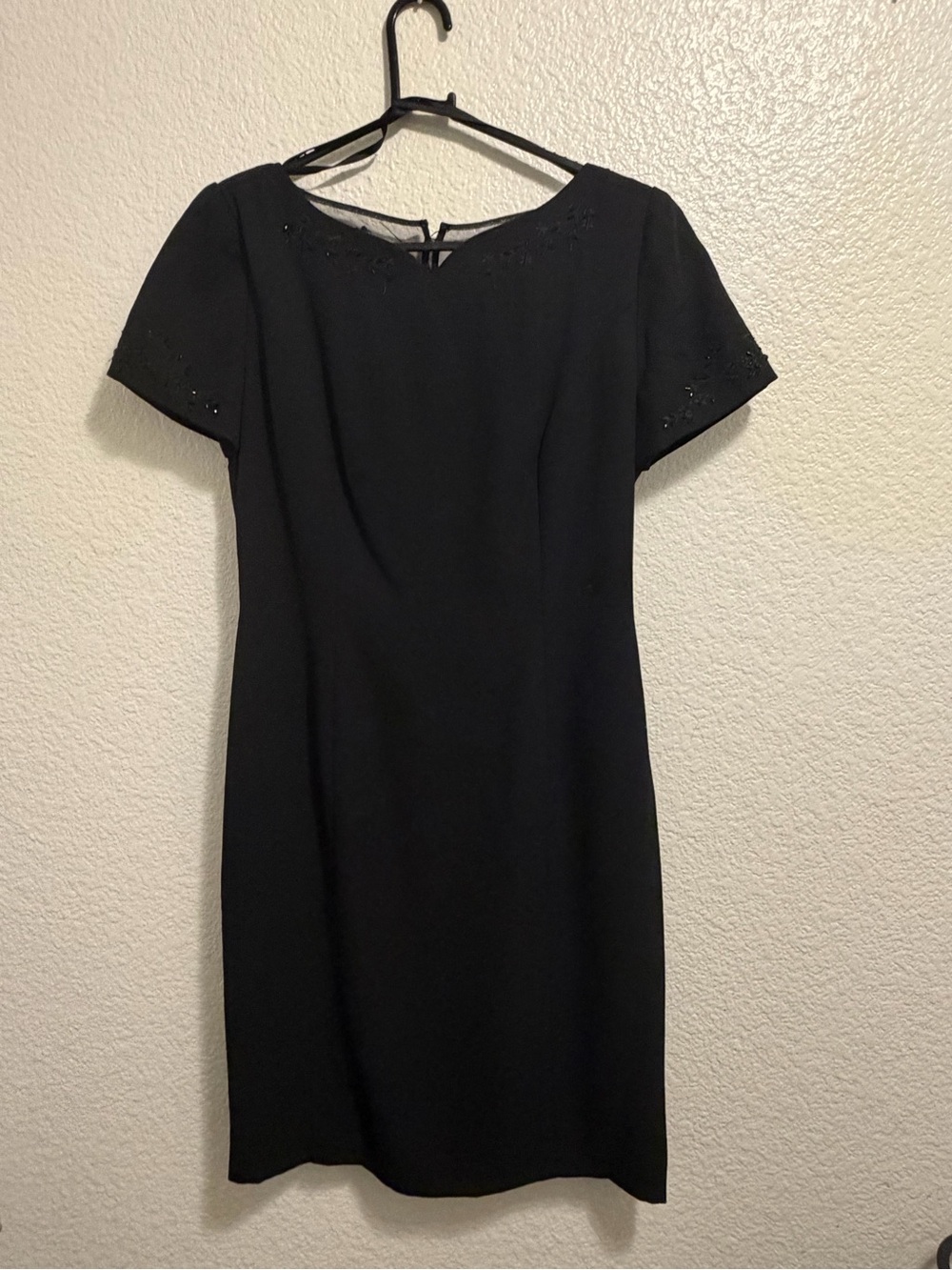 Classic Black Short Sleeve Sheath Dress